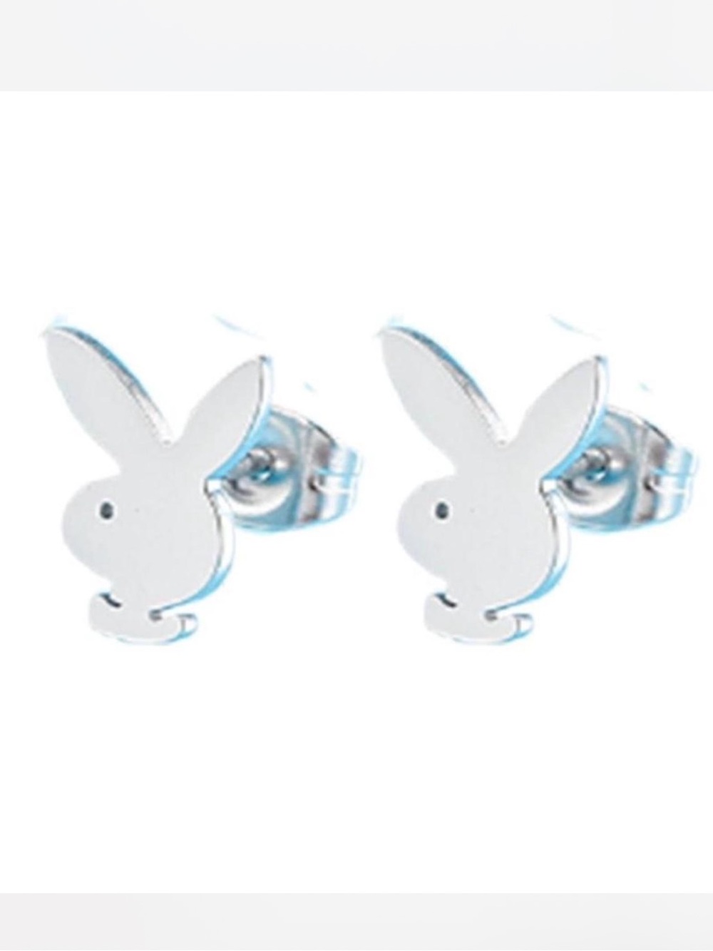 NEW PLAYBOY Silver Stud Earrings Playboy Bunny Y2K Cute